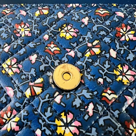 TORY BURCH Fleming Blue Wild Pansy Printed Small Convertible Shoulder Bag - Picture 8 of 10